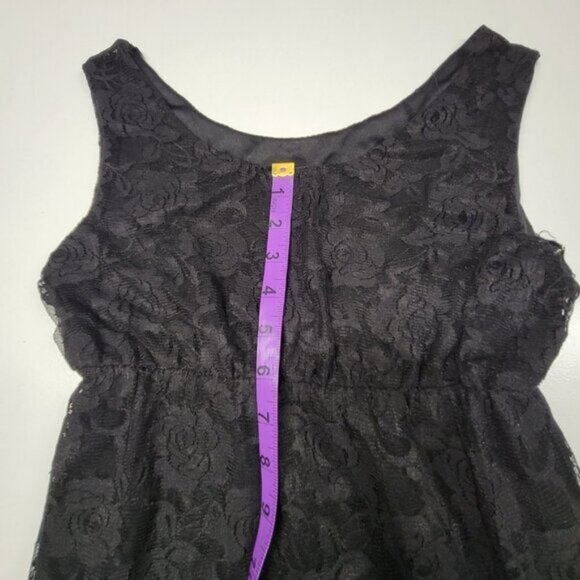 Black Lace Mini Flared Sleeveless Dress  Size XS or S - Picture 8 of 10